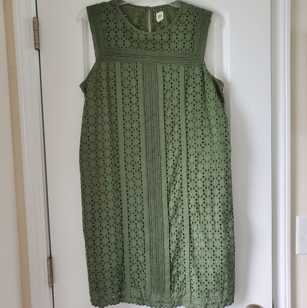GAP Green Eyelet Dress, Small